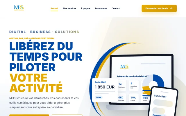 Capture de l'accueil de multihservices.com
